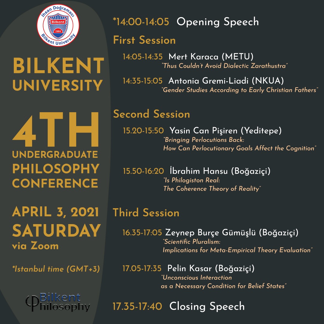 4th International Undergraduate Philosophy Conference Bilkent Philosophy